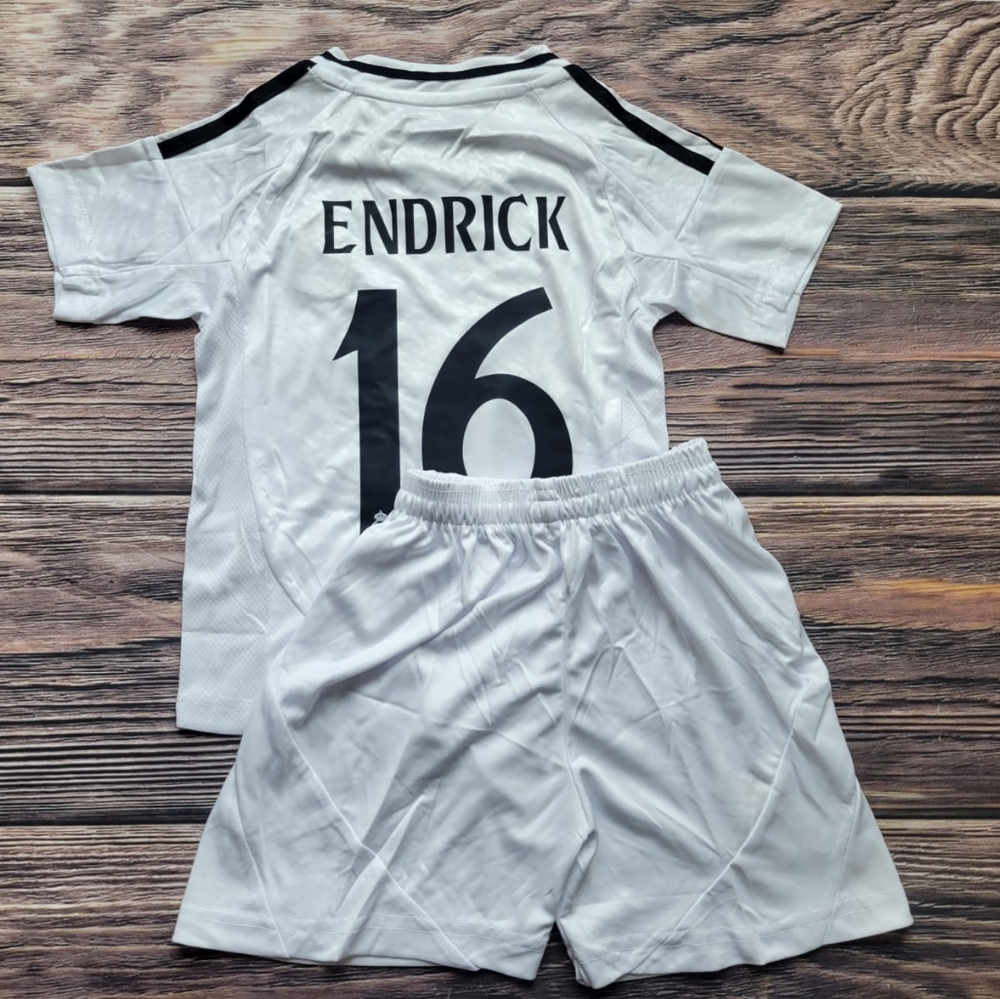 Real Madrid Home White kid's soccer uniform